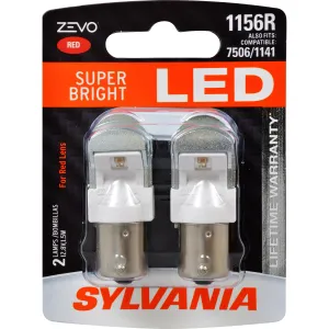 2-PK SYLVANIA ZEVO 1156 Red LED Automotive Bulb