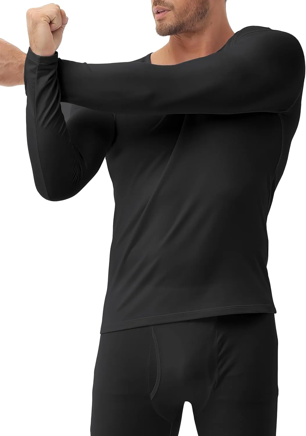 3 Pack Long Sleeve Thermal Shirts for Men Fleece Lined Soft Underwear Cold Weather Warm Base Layer Winter Pajama Tops