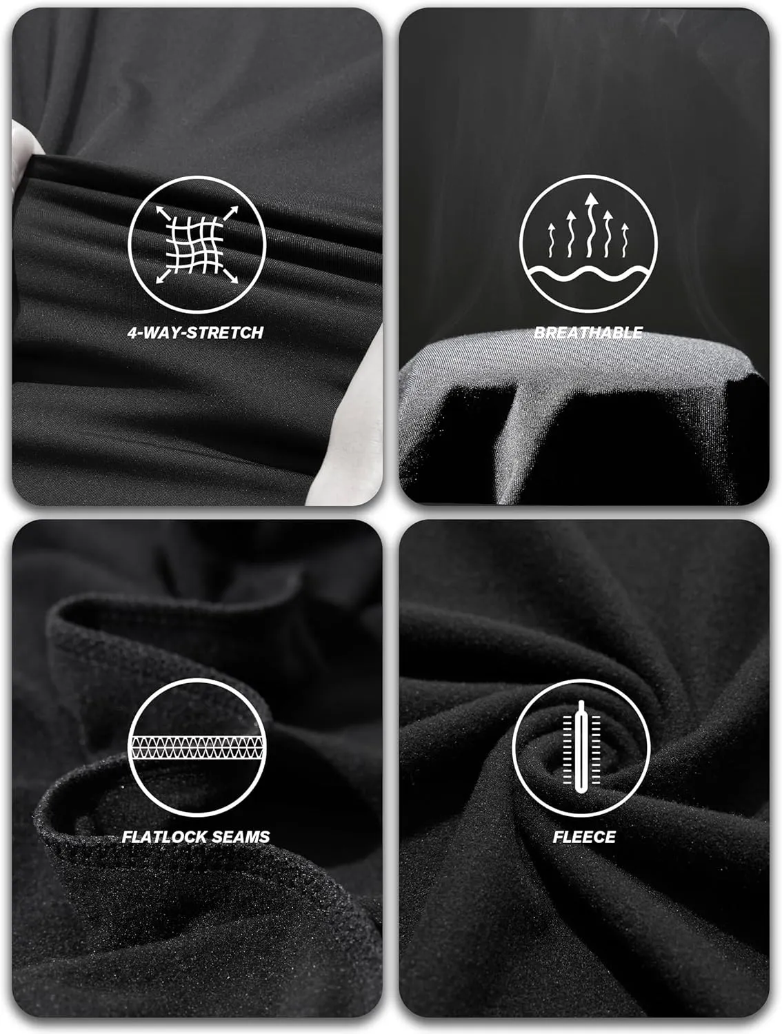 3 Pack Long Sleeve Thermal Shirts for Men Fleece Lined Soft Underwear Cold Weather Warm Base Layer Winter Pajama Tops