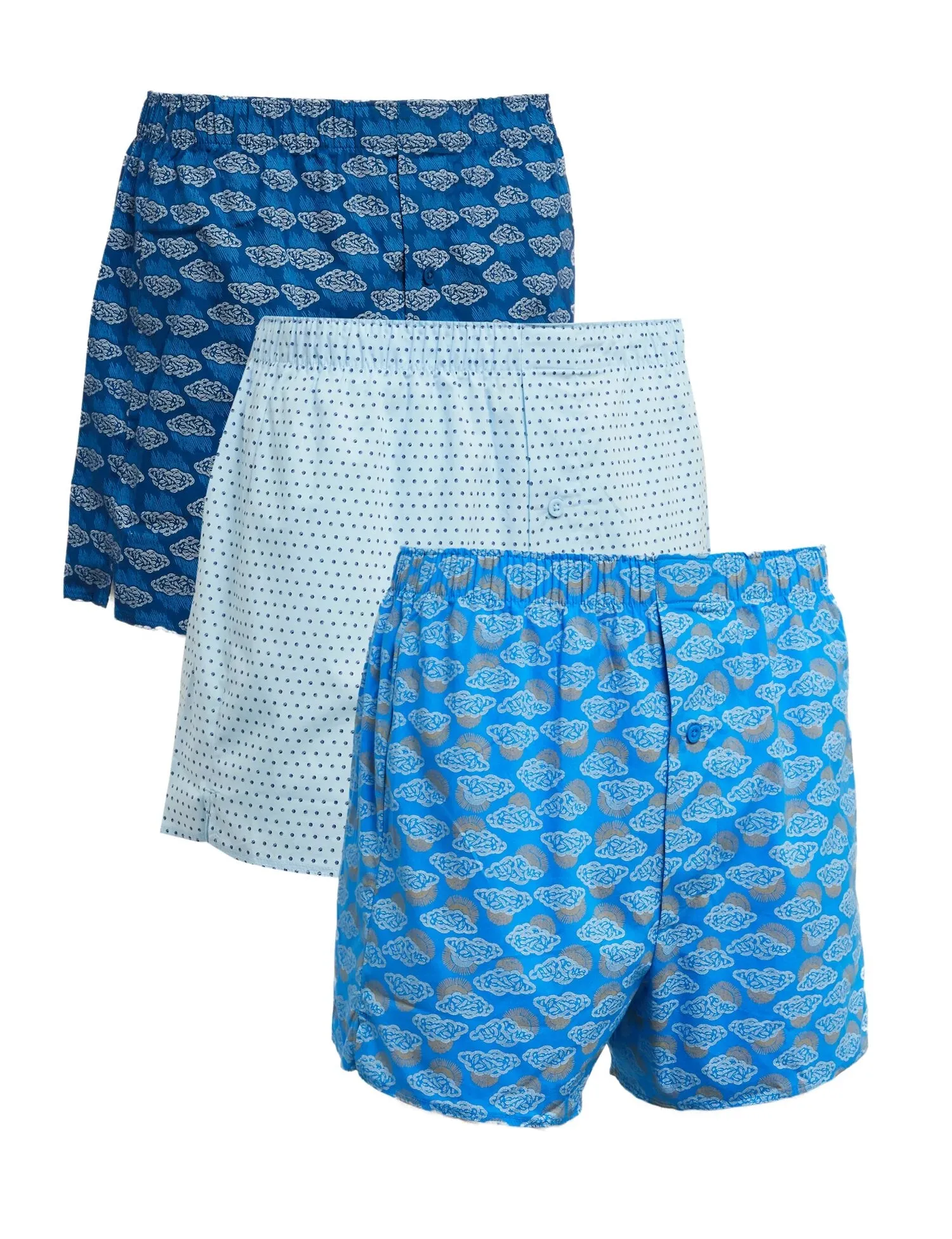3pk StayNew™ Weather Print Woven Boxers