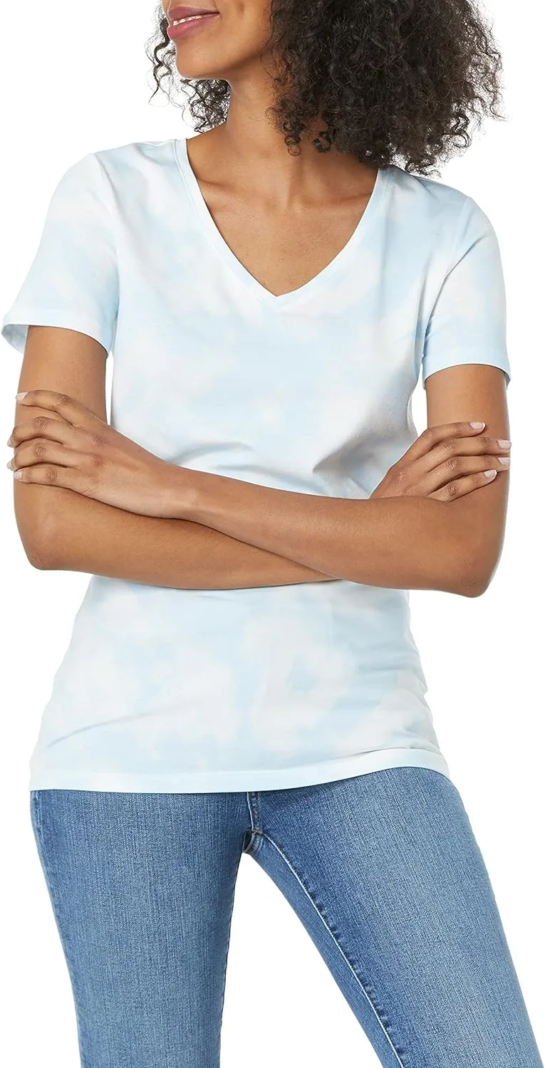 Amazon Essentials Women's Classic-Fit Short-Sleeve V-Neck T-Shirt, Multipacks