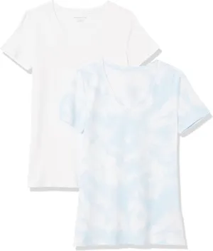 Amazon Essentials Women's Classic-Fit Short-Sleeve V-Neck T-Shirt, Multipacks