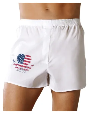 American Flag Decorative Floral Heart Vintage Boxer Shorts