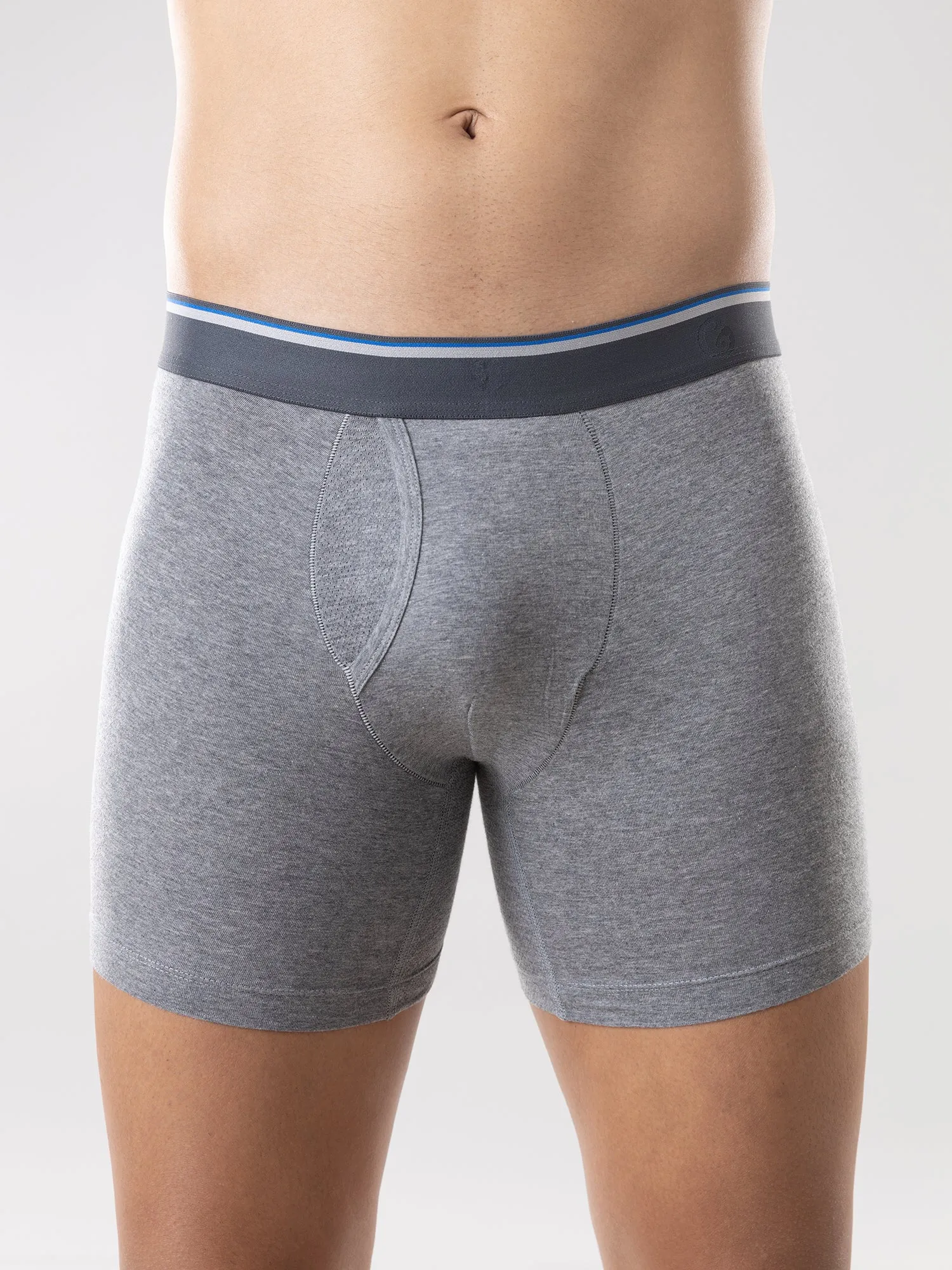 Anti Odor Cotton Tencel Cooling Boxer Brief - Grey Melange
