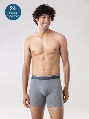 Anti Odor Cotton Tencel Cooling Boxer Brief - Grey Melange