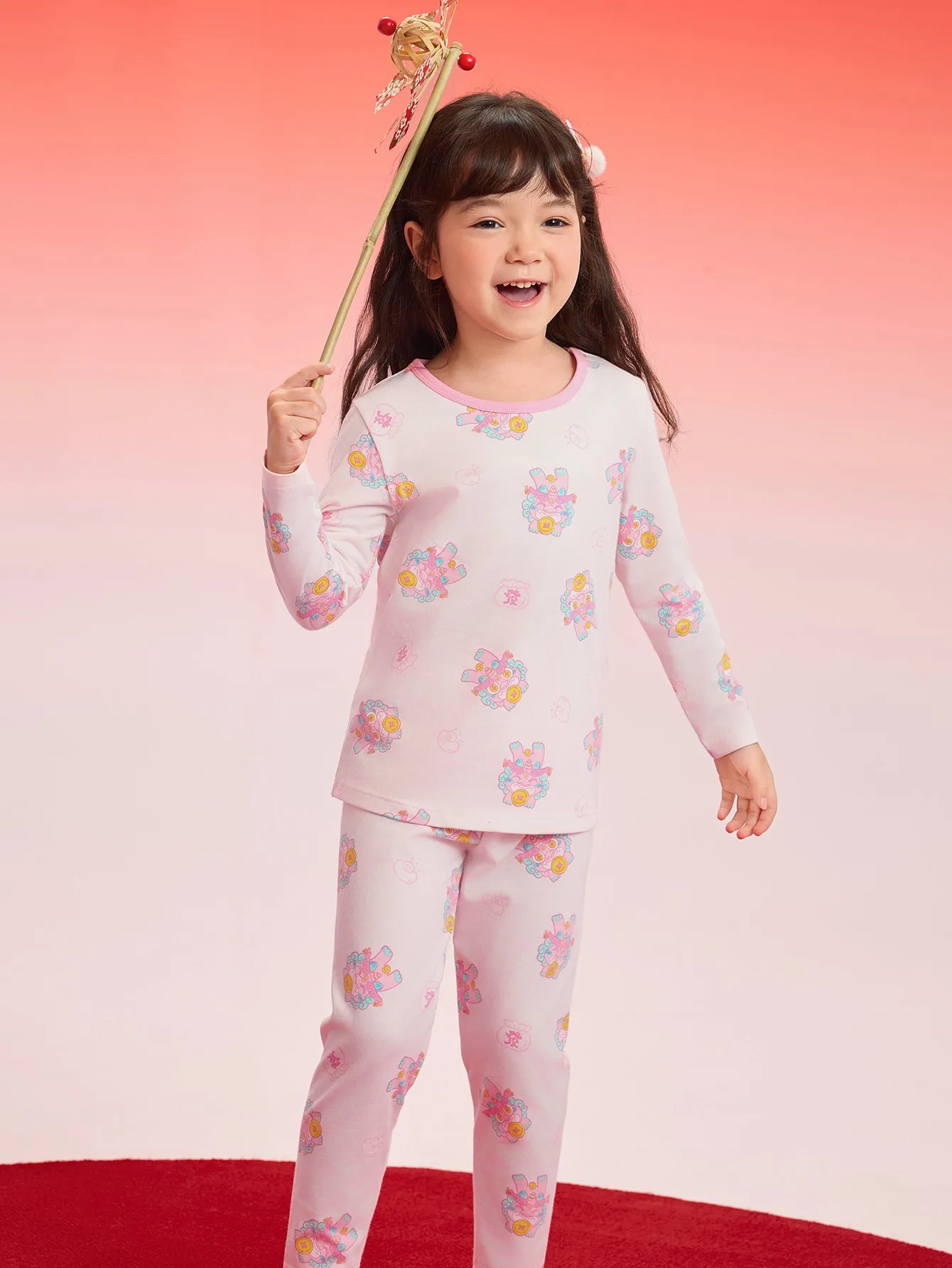 Balabala Baby Autumn Clothes Suit Year of the Snake Boy And Girl Thermal Underwear Animal Year Red Pajamas