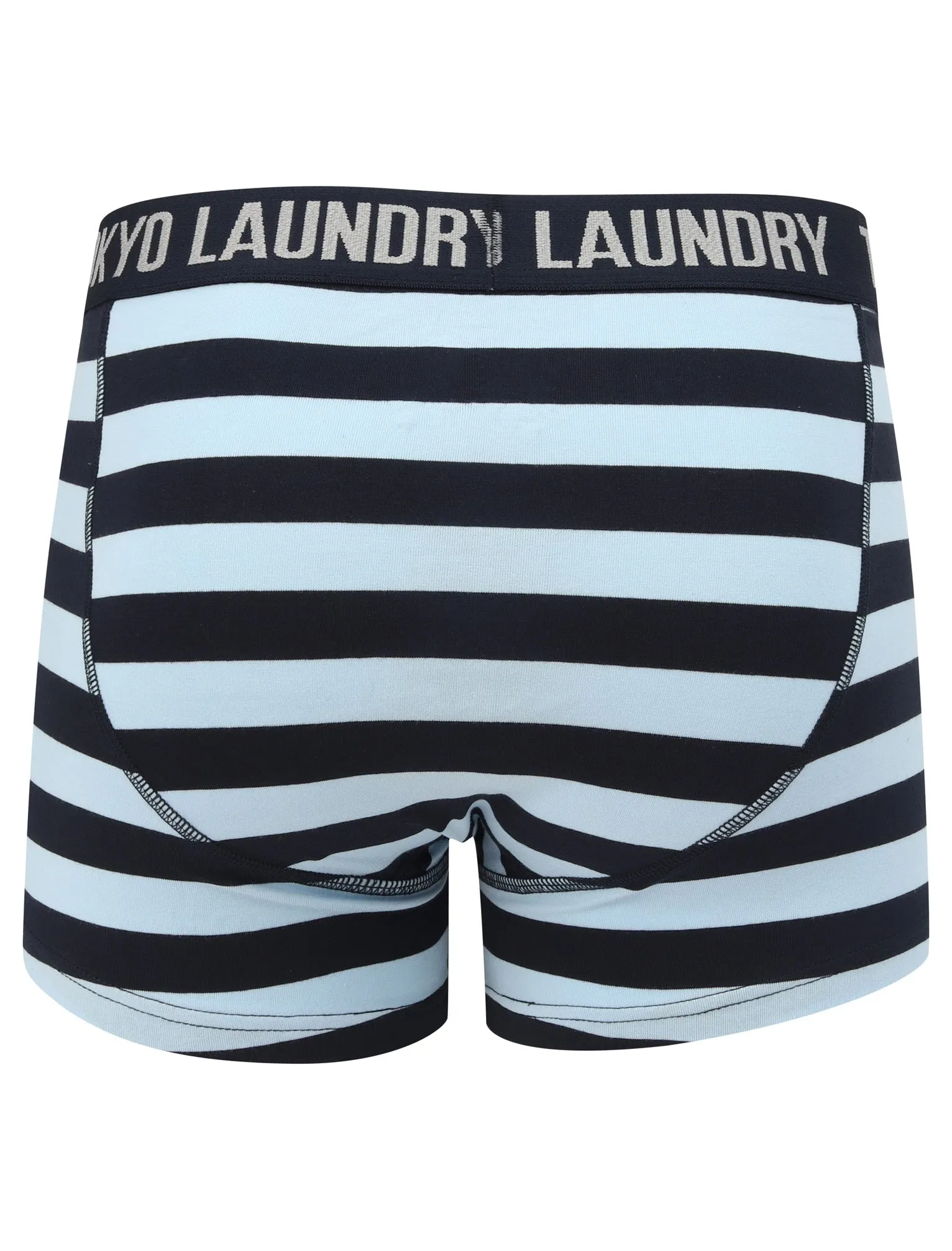 Brightlingsea 2 (2 Pack) Striped Boxer Shorts Set In Angel Falls Blue / Grey Marl - Tokyo Laundry