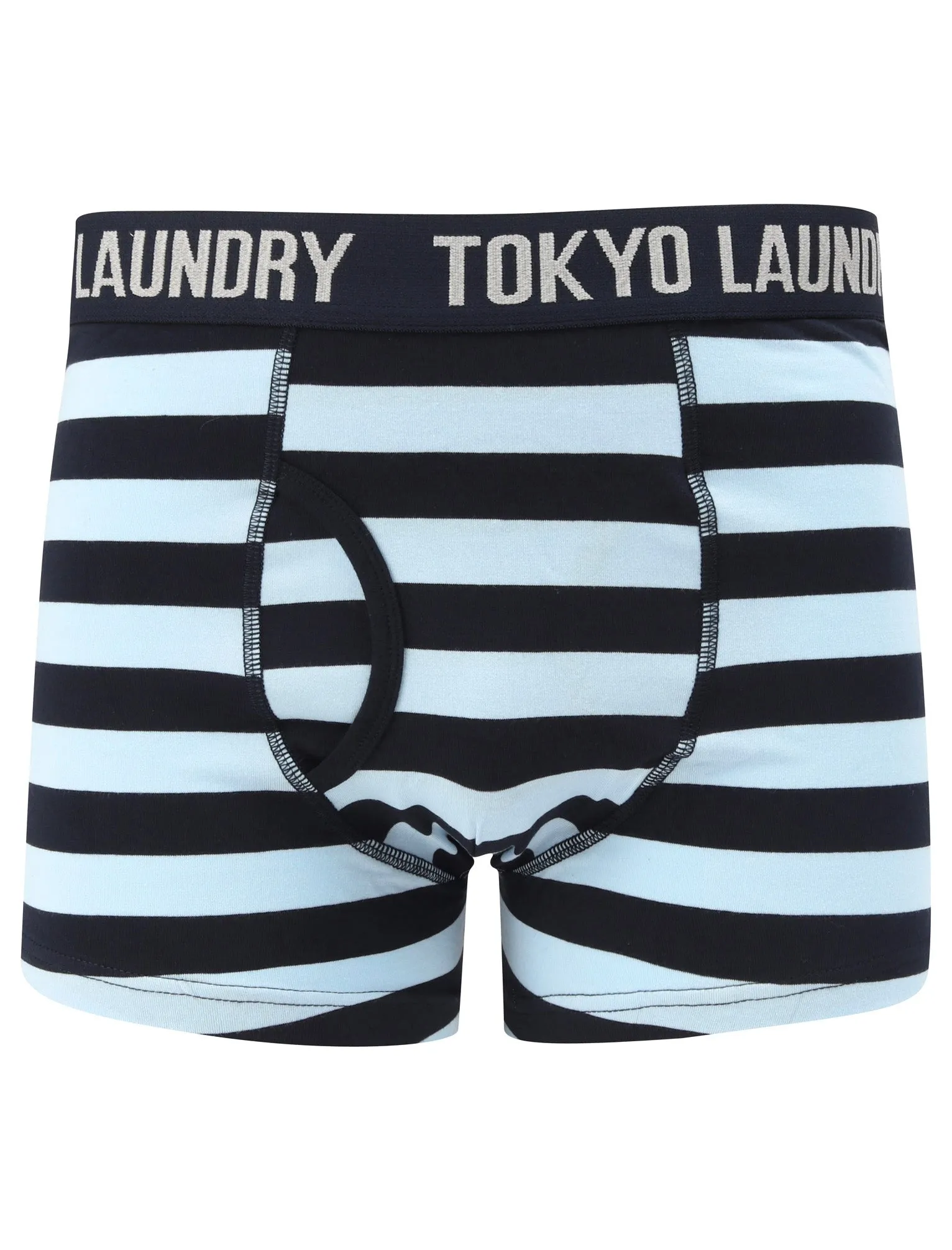 Brightlingsea 2 (2 Pack) Striped Boxer Shorts Set In Angel Falls Blue / Grey Marl - Tokyo Laundry