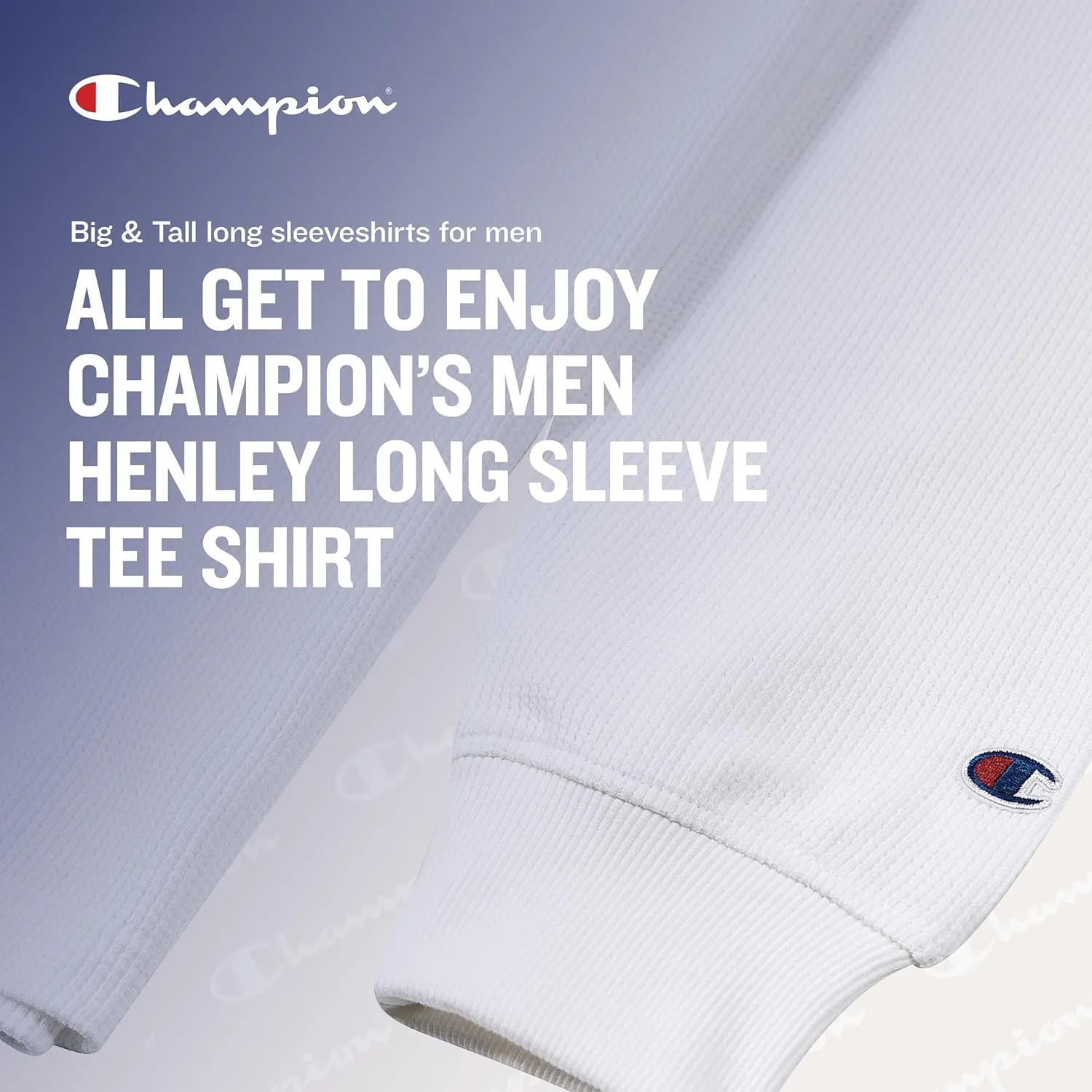 Champion Thermal Heavyweight Long Sleeve Henley Shirts for Men Big and Tall Black