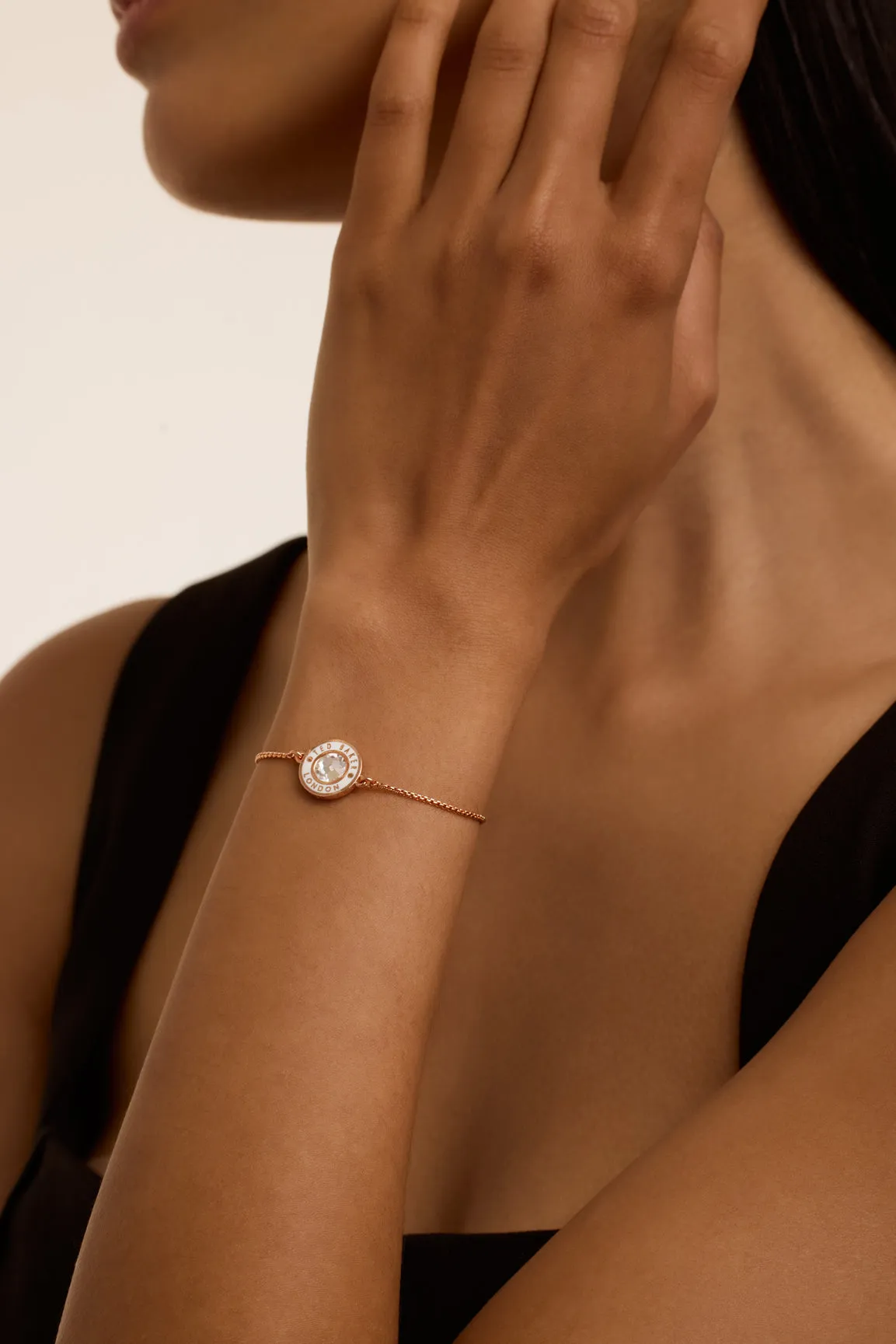 Cherla Crystal Button Adjustable Bracelet Rosegd
