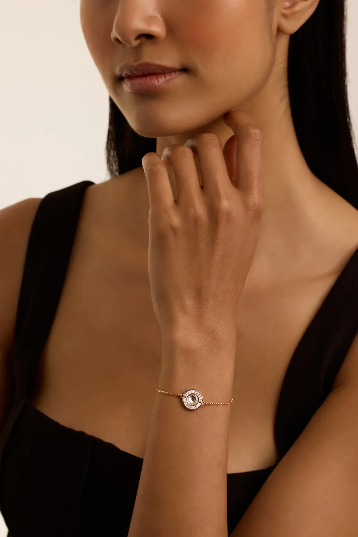 Cherla Crystal Button Adjustable Bracelet Rosegd