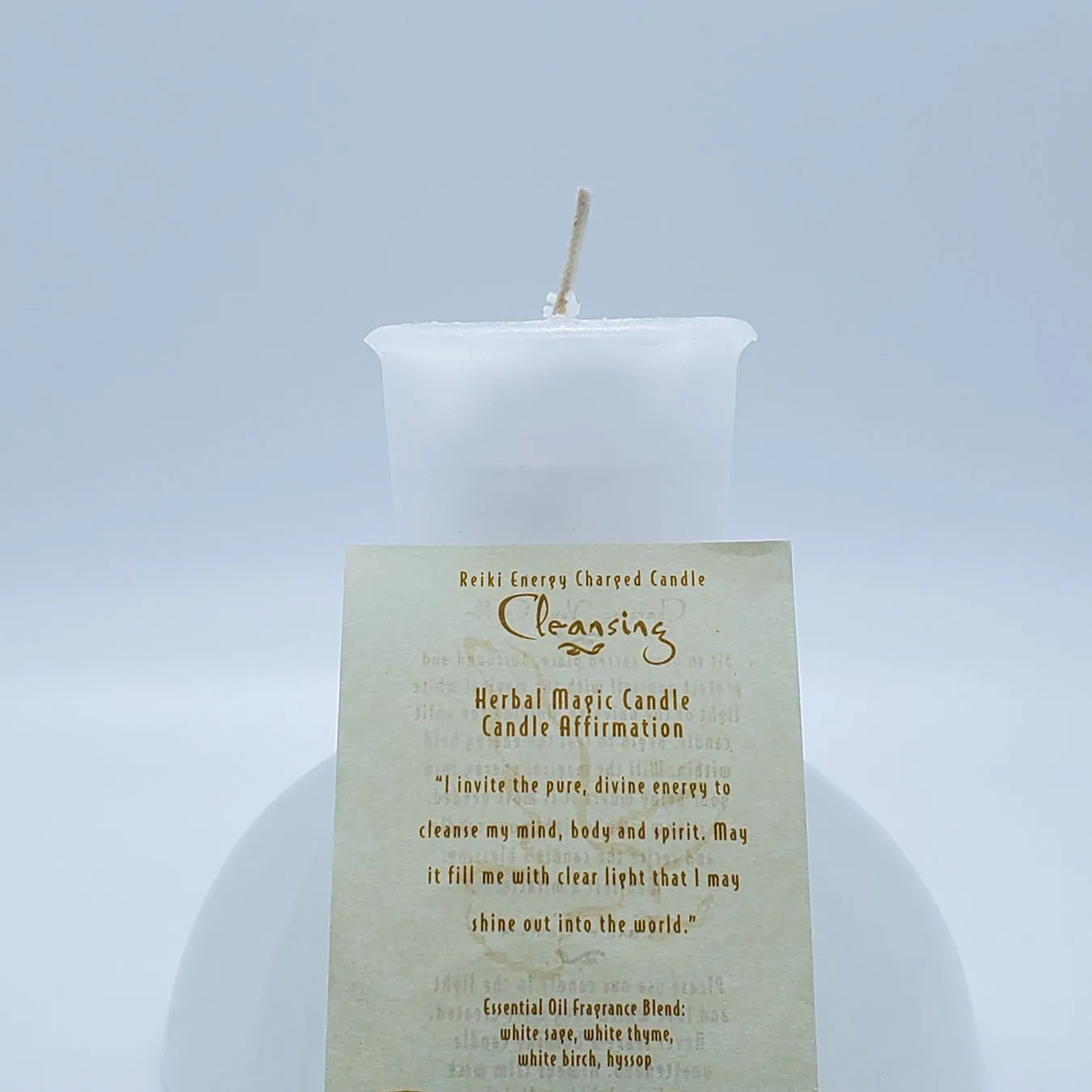 Cleansing | Bright White | Votive Intention Candle | Reiki Charged