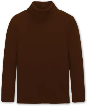 CUNYI Boys Girls Turtleneck Long Sleeve Soft Cotton T-Shirts Solid Color Warm Tee Tops