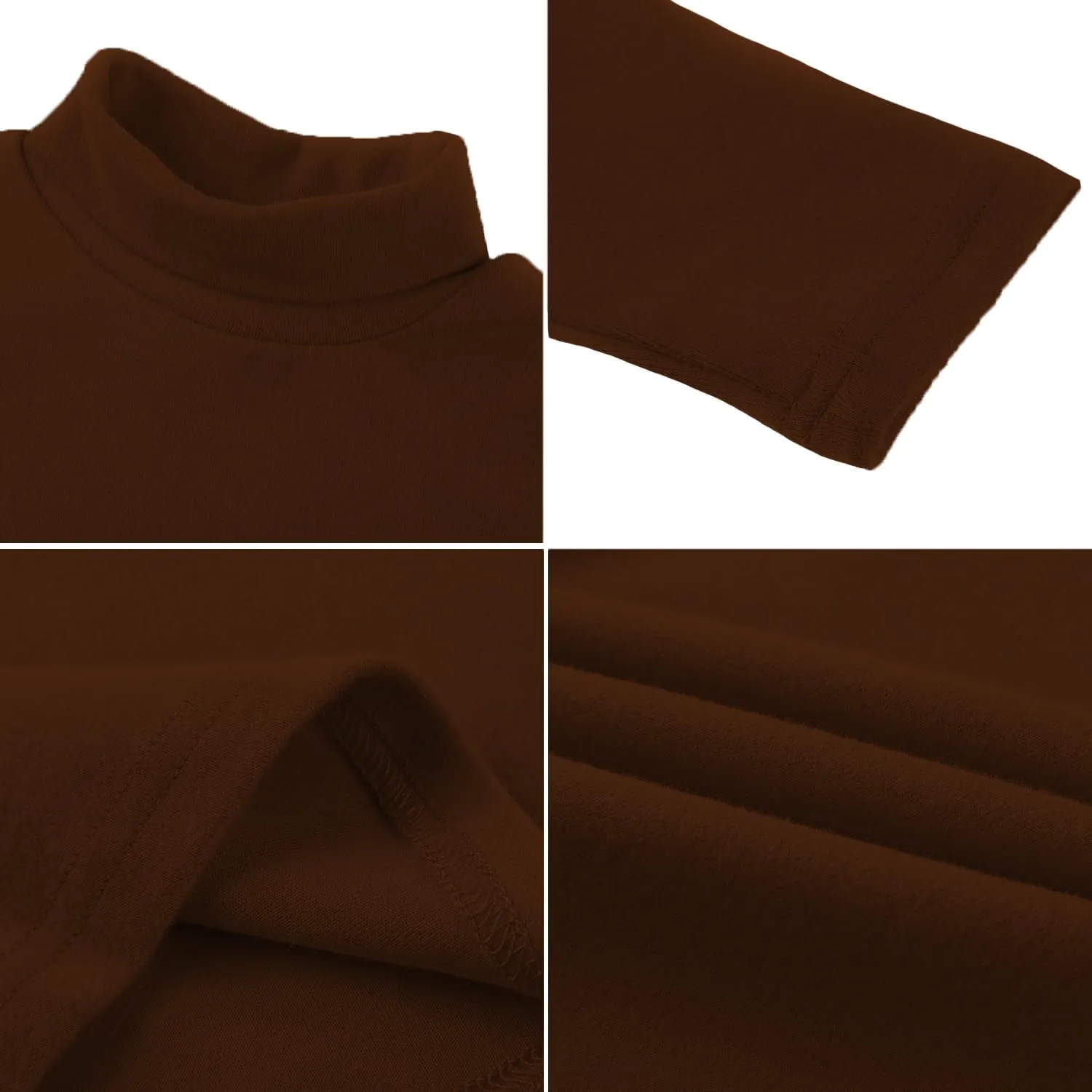 CUNYI Boys Girls Turtleneck Long Sleeve Soft Cotton T-Shirts Solid Color Warm Tee Tops