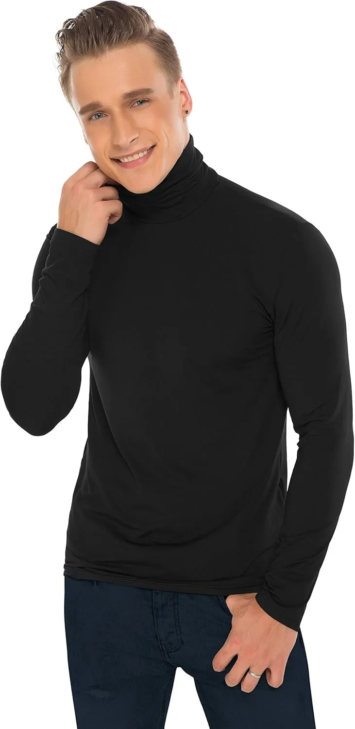 Derminpro Men's Slim Fit Soft Turtleneck Long Sleeve Pullover Lightweight T-Shirt