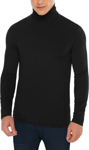 Derminpro Men's Slim Fit Soft Turtleneck Long Sleeve Pullover Lightweight T-Shirt