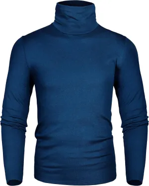 Derminpro Men's Slim Fit Soft Turtleneck Long Sleeve Pullover Lightweight T-Shirt