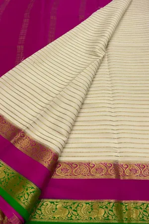 Elegant Off White Handloom Mysore Silk Saree