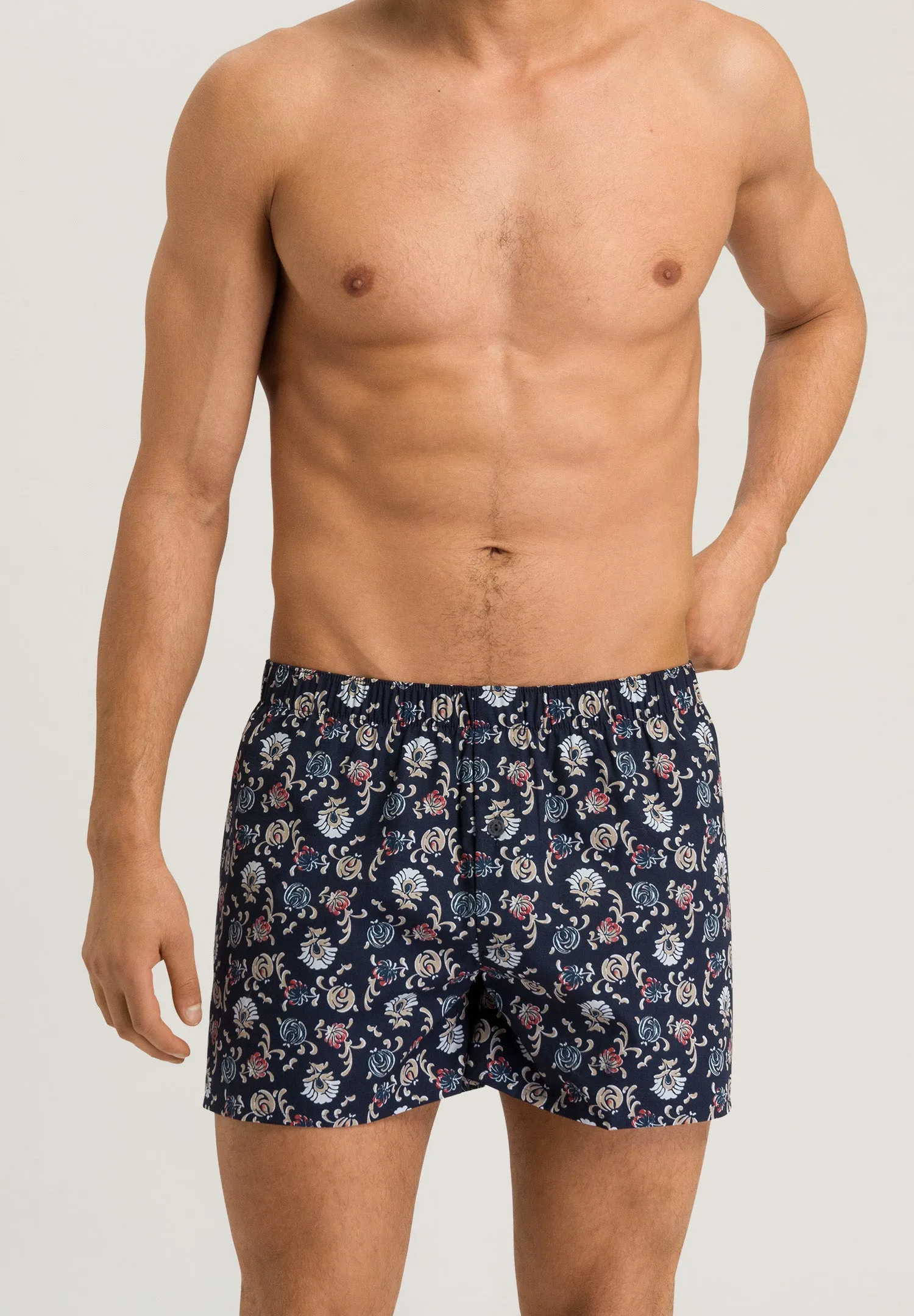 Fancy Woven Cotton Boxer  | Navy Botany Print 74013-1248