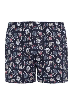Fancy Woven Cotton Boxer  | Navy Botany Print 74013-1248