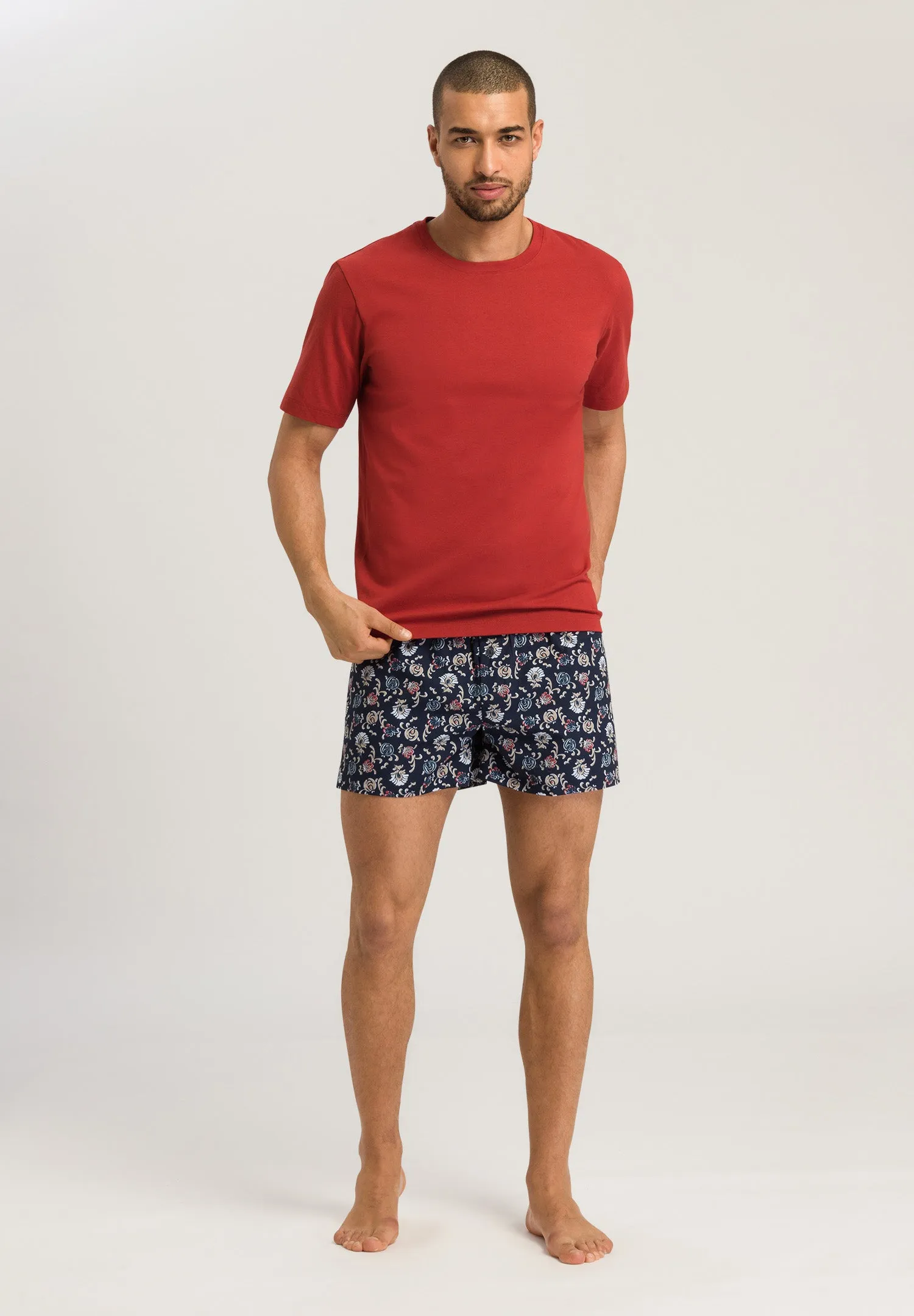 Fancy Woven Cotton Boxer  | Navy Botany Print 74013-1248