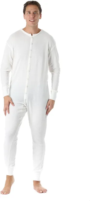 #followme Men's Solid Thermal Henley Adult Onesie