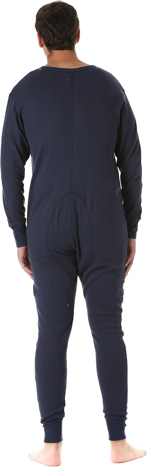 #followme Men's Solid Thermal Henley Adult Onesie