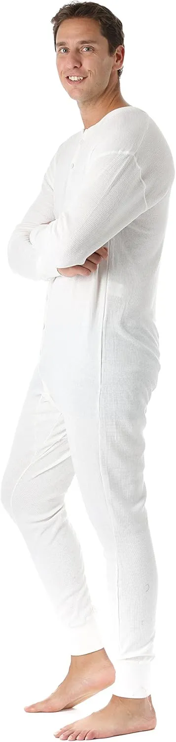 #followme Men's Solid Thermal Henley Adult Onesie