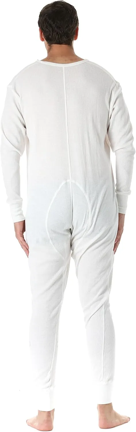 #followme Men's Solid Thermal Henley Adult Onesie