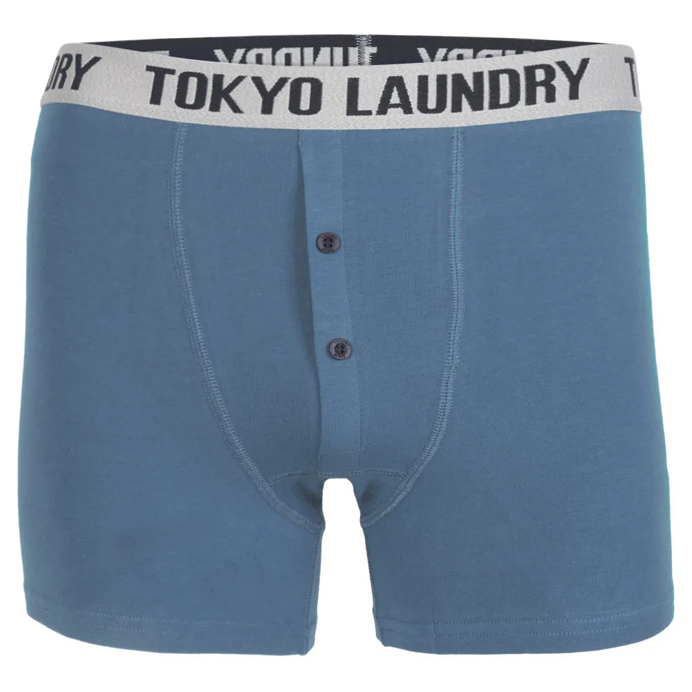 Harecourt (2 Pack) Boxer Shorts Set in Federal Blue / Mid Grey Marl - Tokyo Laundry