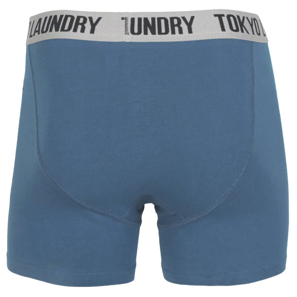Harecourt (2 Pack) Boxer Shorts Set in Federal Blue / Mid Grey Marl - Tokyo Laundry