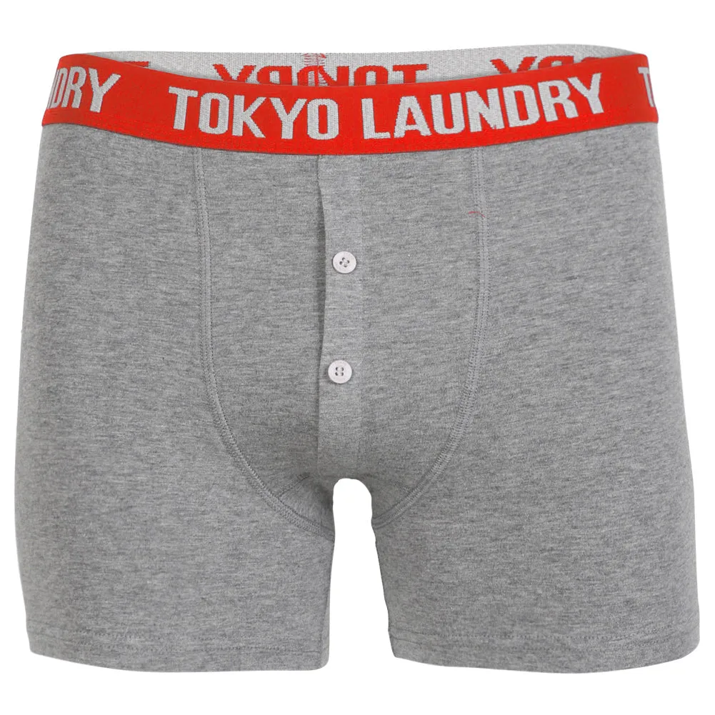 Harecourt (2 Pack) Boxer Shorts Set in Federal Blue / Mid Grey Marl - Tokyo Laundry