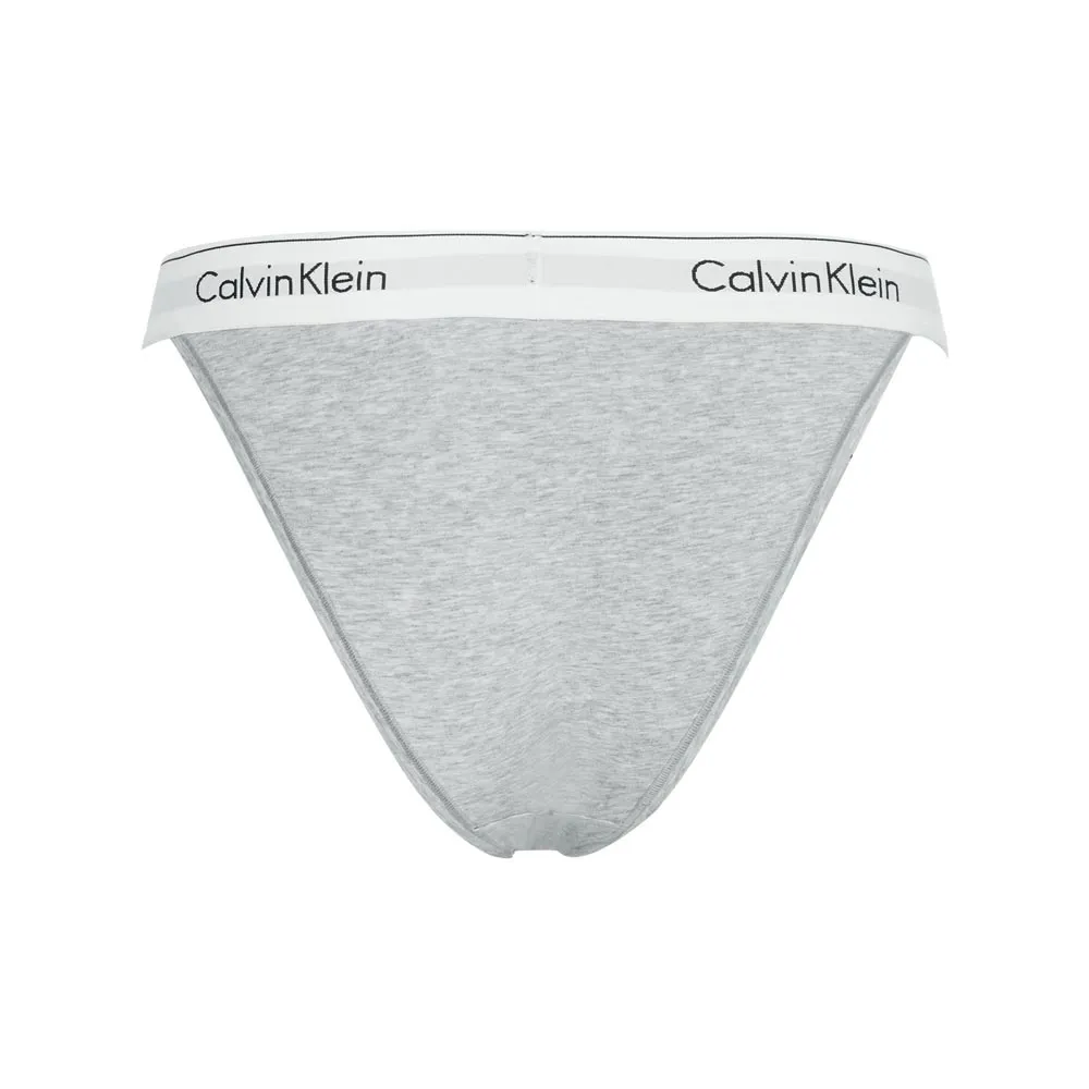 High Leg Tanga Modern Cotton Bikini Brief - Grey Heather