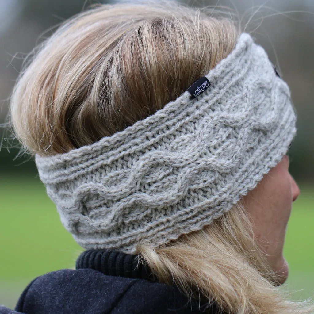 Infrared Knit Lined Wool Headband with Buttons