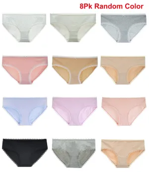 LIQQY Women's Cotton Underwear Lace Trim Hipster Breathable Panties Ladies Underwear