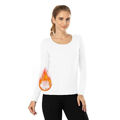 MANCYFIT Thermal Tops for Women Fleece Lined Shirt Long Sleeve Base Layer V Neck