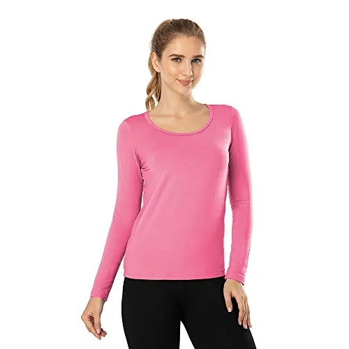 MANCYFIT Thermal Tops for Women Fleece Lined Shirt Long Sleeve Base Layer V Neck