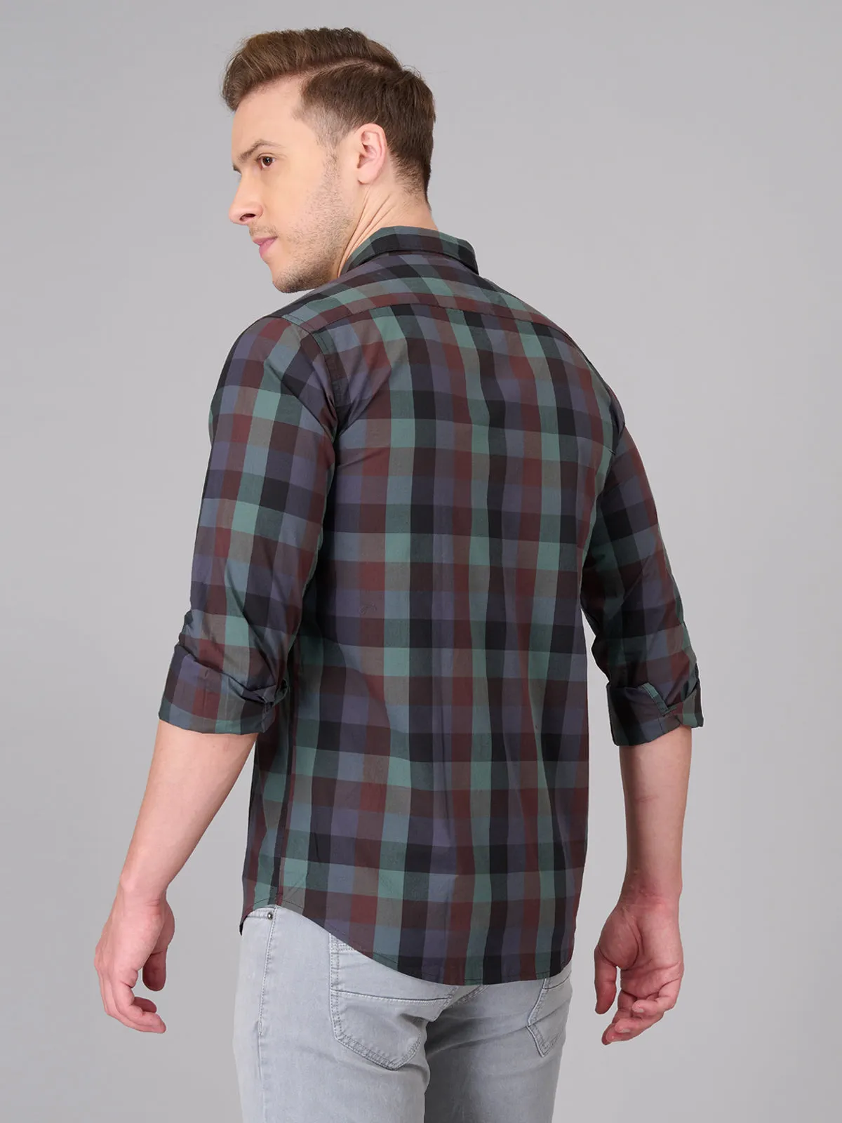 Men Tartan Checked Cotton Shirt (GBHM23ED07)
