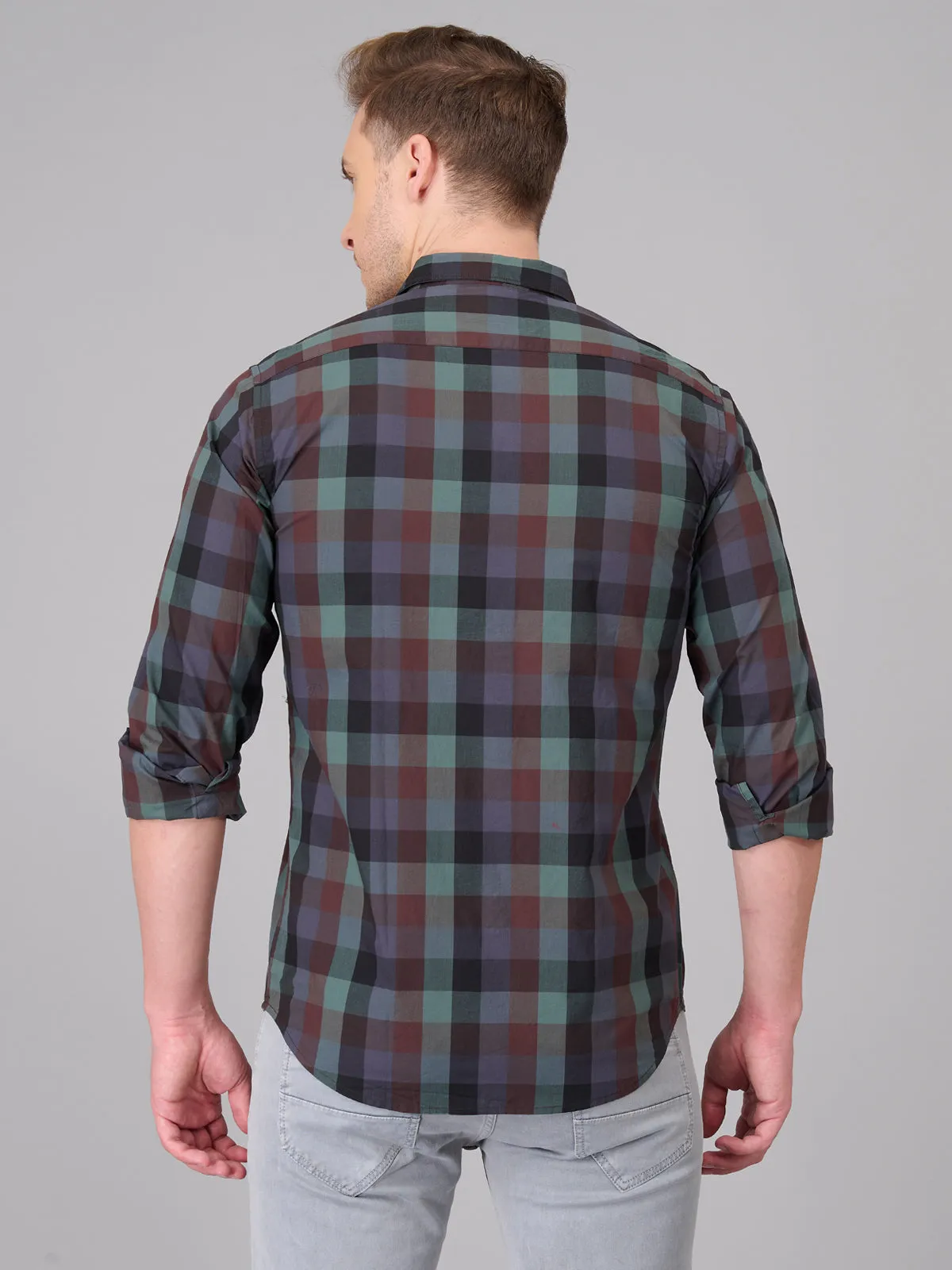 Men Tartan Checked Cotton Shirt (GBHM23ED07)