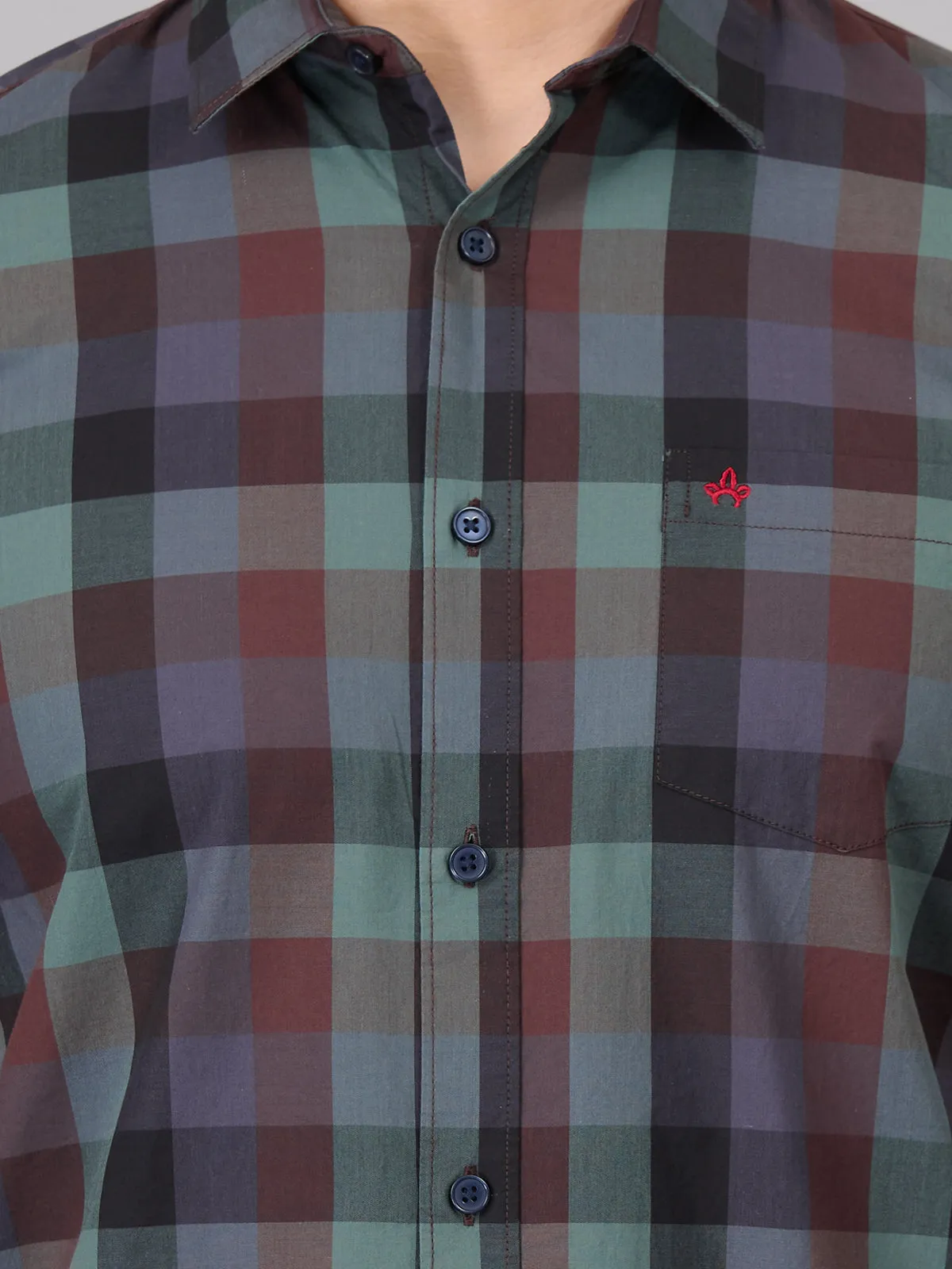 Men Tartan Checked Cotton Shirt (GBHM23ED07)