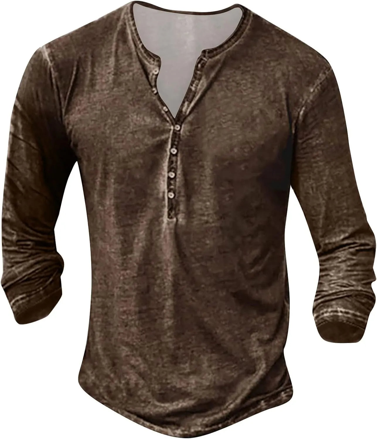 Men's Henley Shirts Long Sleeve Button Down T-Shirts Big and Tall Pullover Sweatshirts Goth Printed T Shirts