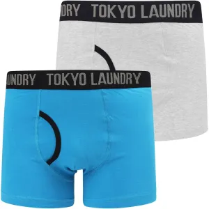 Nantes 2 (2 Pack) Boxer Shorts Set In Swedish Blue / Light Grey Marl - Tokyo Laundry