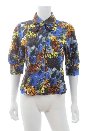 Prada Floral Printed Cotton Blouse