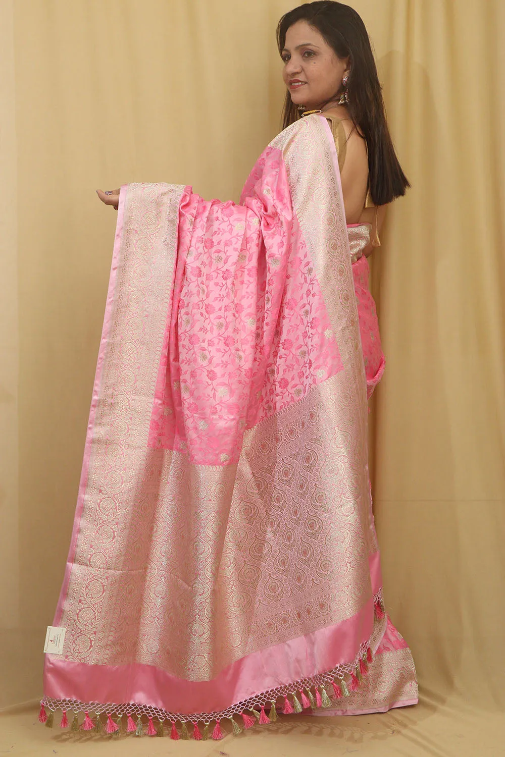 Pretty in Pink: Banarasi Silk Saree