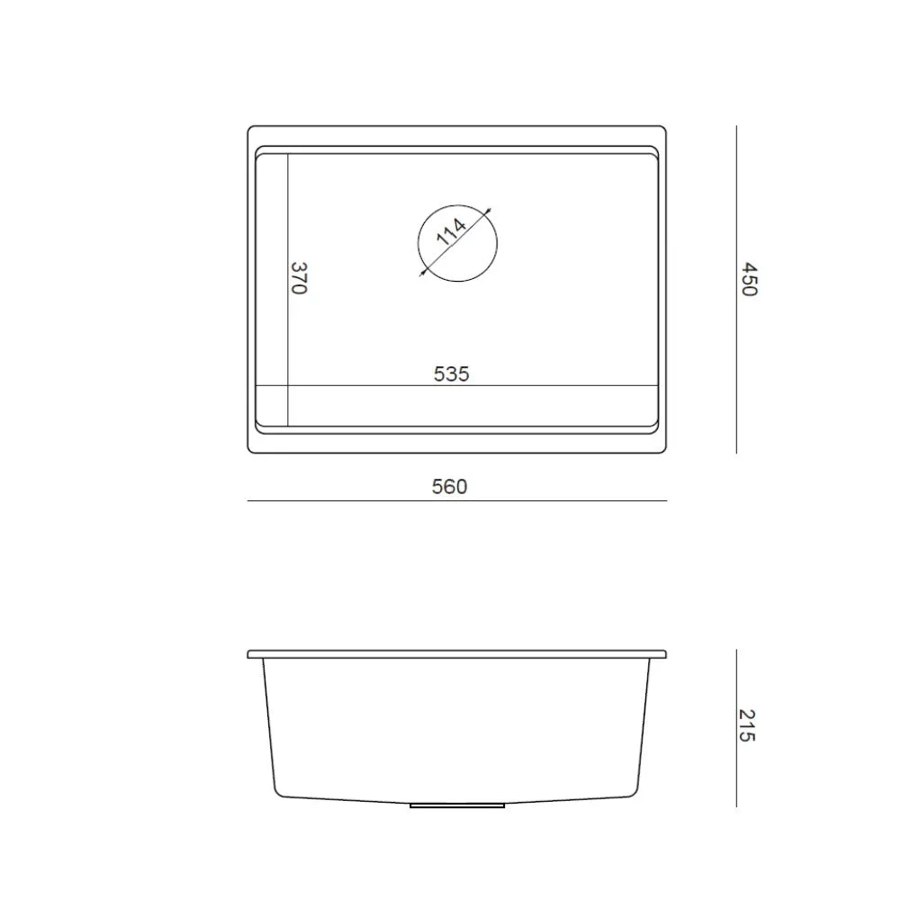 Quadron Logan 100 Pure Carbon, undermount sink