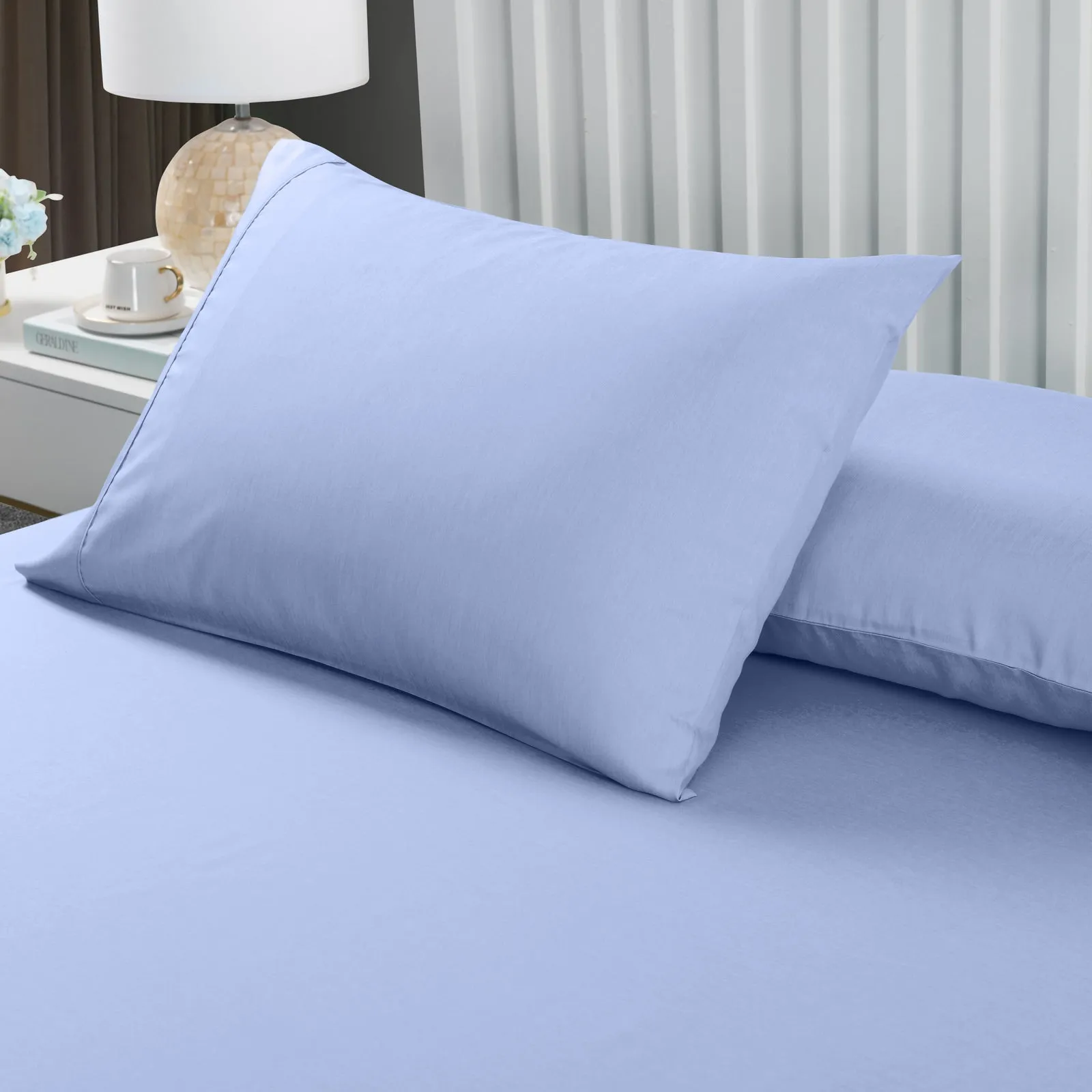 Queen Royal Comfort Bamboo Cooling 2000TC 3-Piece Combo Set - Light Blue