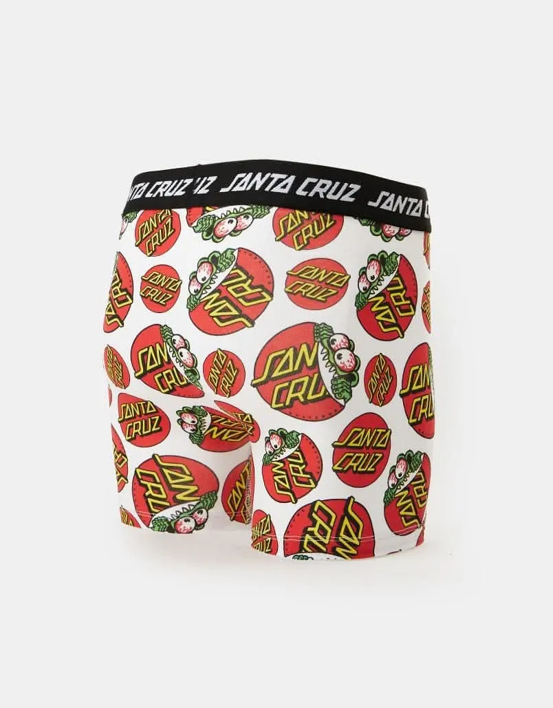 Santa Cruz Beware Dot Boxer Brief - White