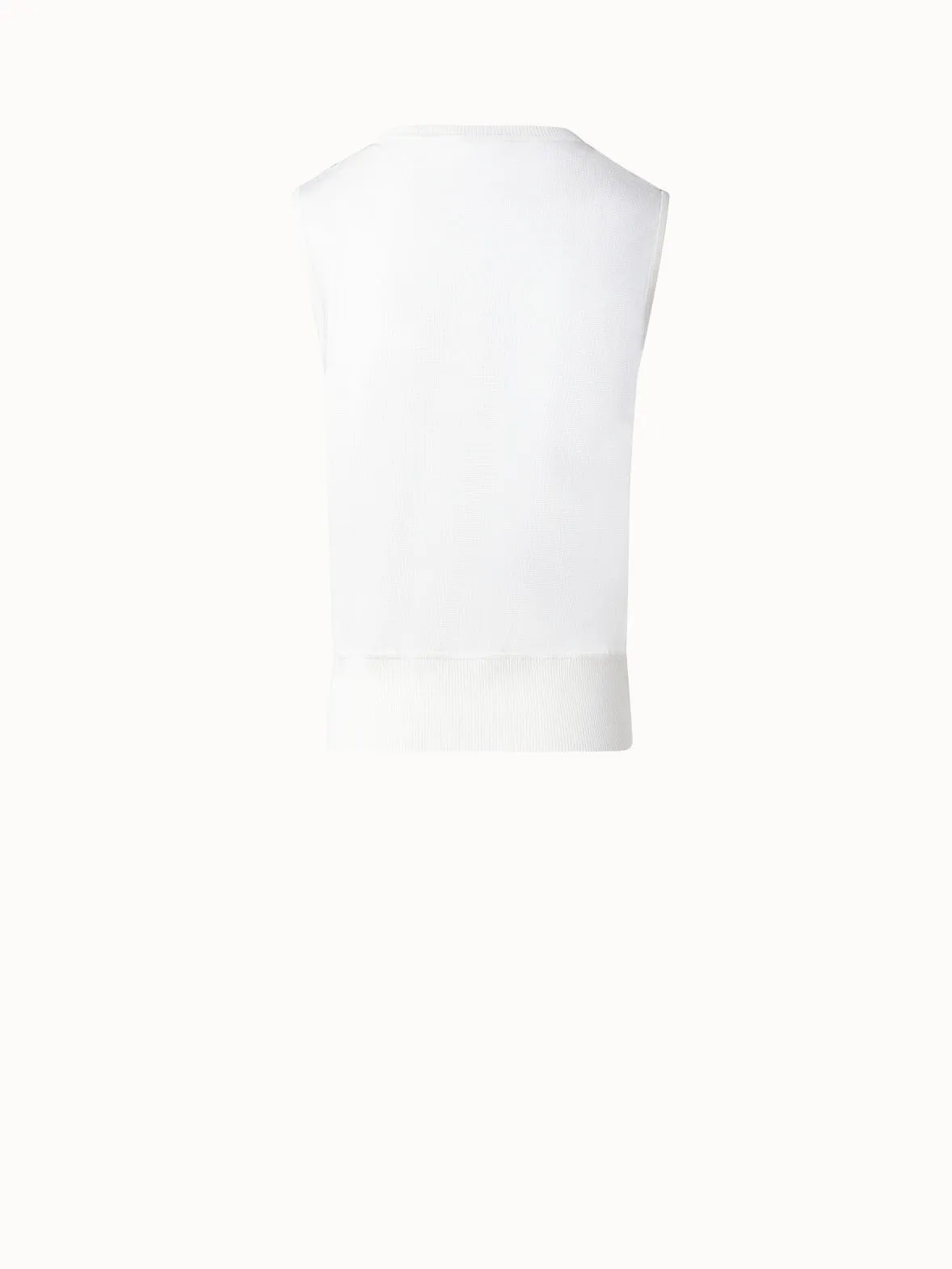 Silk Knit Top with Kasuri Bird Print