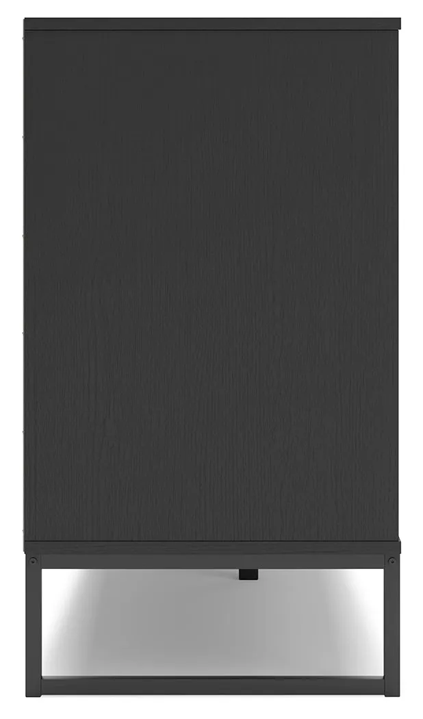 Socalle Queen Panel Platform Bed with Dresser in Black