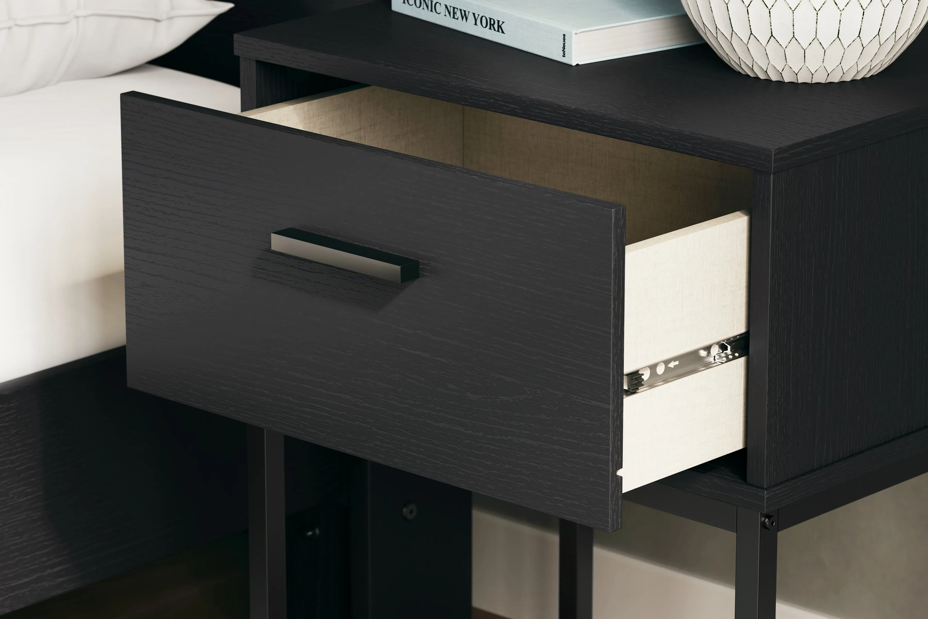 Socalle Twin Platform Bed with Dresser and 2 Nightstands in Black
